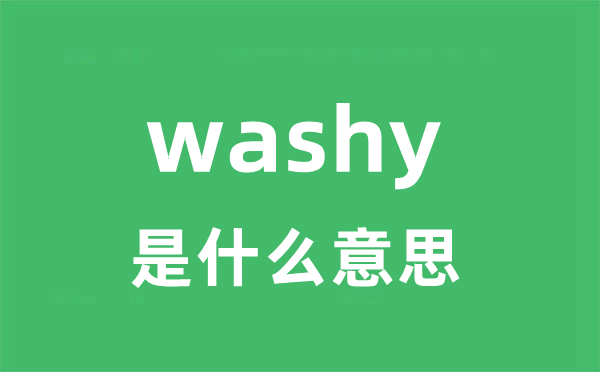 washy是什么意思