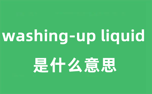 washing-up liquid是什么意思