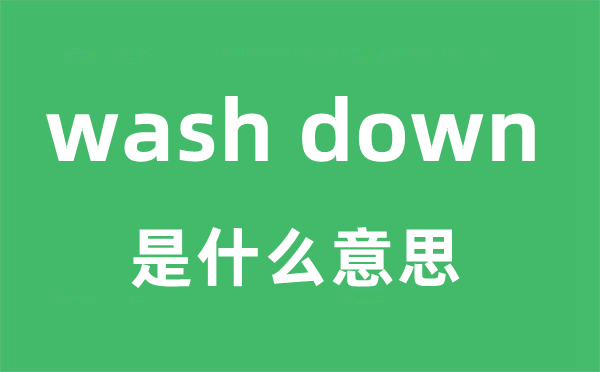 wash down是什么意思