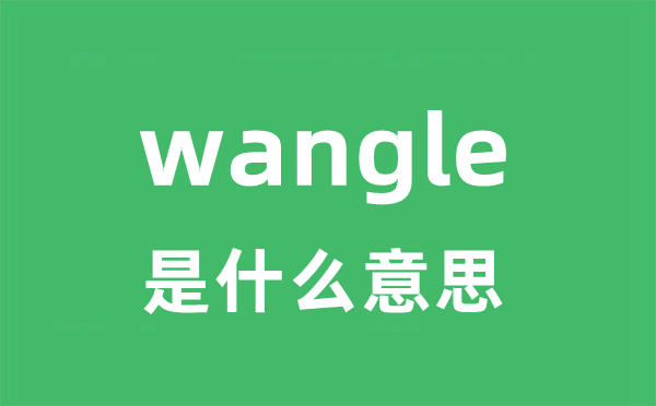 wangle是什么意思