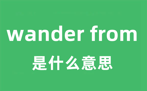 wander from是什么意思