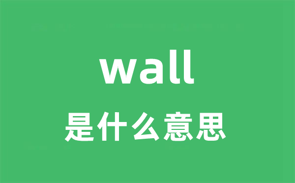 wall是什么意思