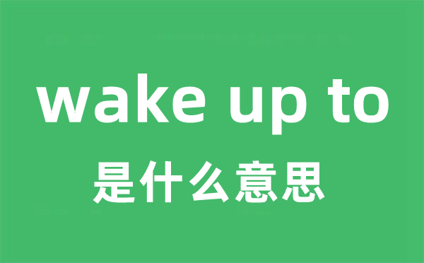 wake up to是什么意思