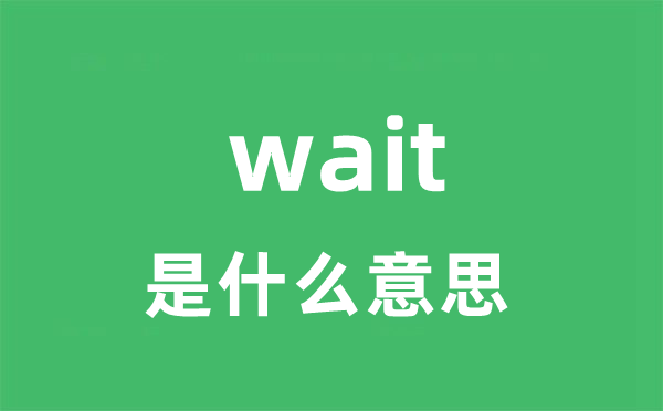 wait是什么意思