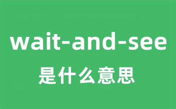 wait-and-see是什么意思