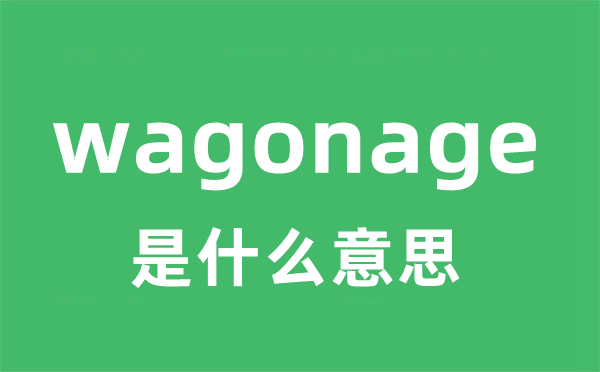 wagonage是什么意思