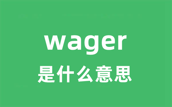 wager是什么意思