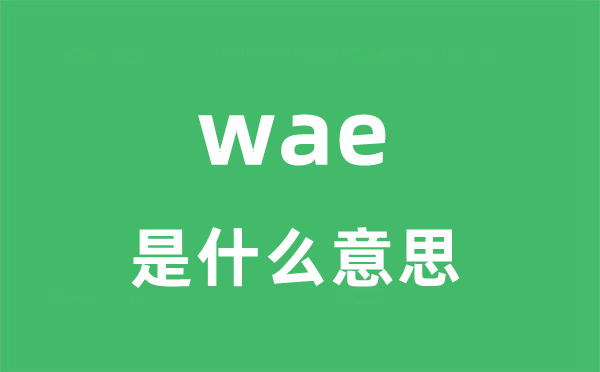 wae是什么意思