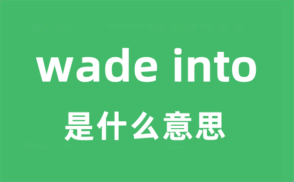 wade into是什么意思