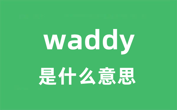 waddy是什么意思