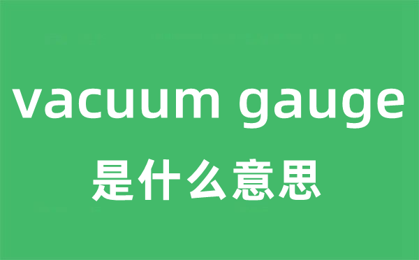 vacuum gauge是什么意思