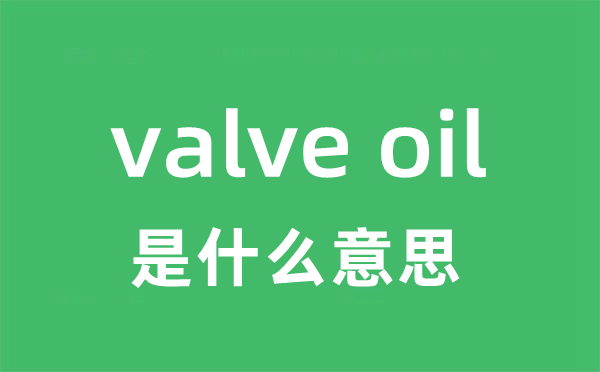 valve oil是什么意思