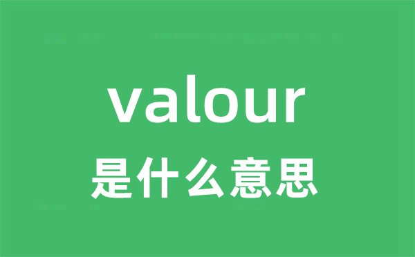 valour是什么意思