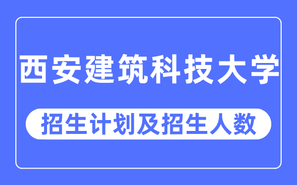 2023年西安建筑科技大学各省招生计划及各专业招生人数是多少