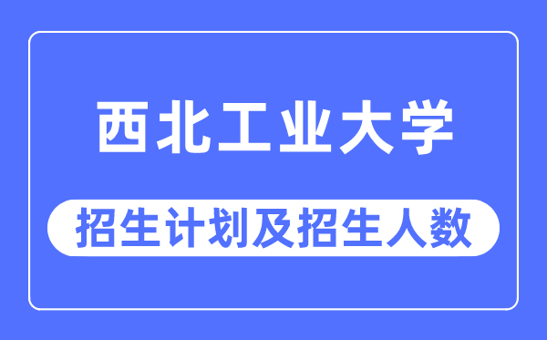 2023年西北工业大学各省招生计划及各专业招生人数是多少