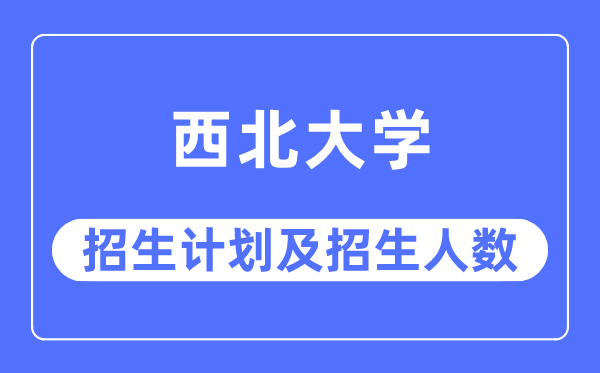 2023年西北大学各省招生计划及各专业招生人数是多少