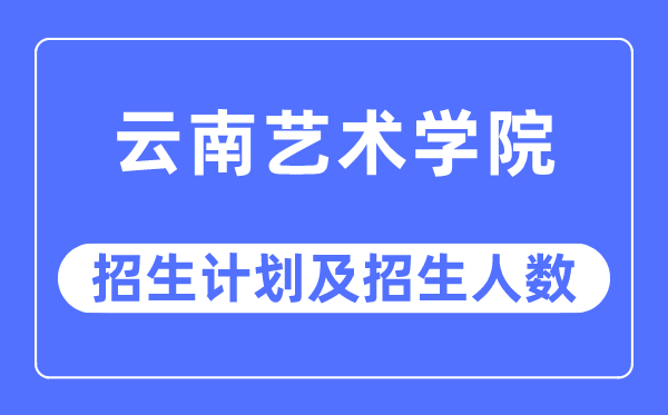 2023年云南艺术学院各省招生计划及各专业招生人数是多少