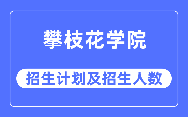 2023年攀枝花学院各省招生计划及各专业招生人数是多少