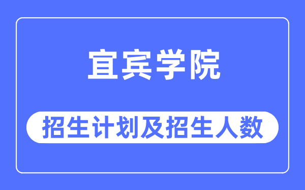 2023年宜宾学院各省招生计划及各专业招生人数是多少