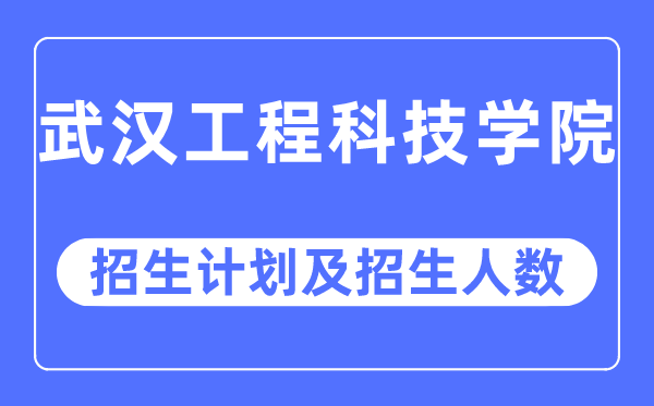 2023年武汉工程科技学院各省招生计划及各专业招生人数是多少