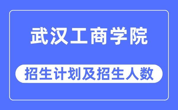 2023年武汉工商学院各省招生计划及各专业招生人数是多少