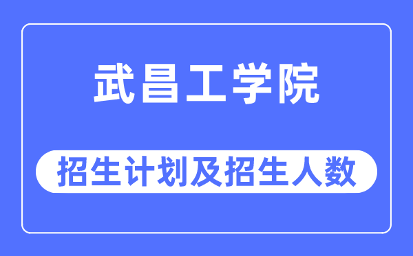 2023年武昌工学院各省招生计划及各专业招生人数是多少