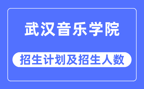 2023年武汉音乐学院各省招生计划及各专业招生人数是多少