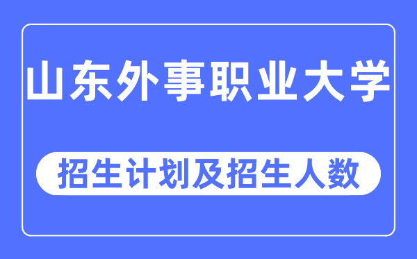 2023年山东外事职业大学各省招生计划及各专业招生人数是多少