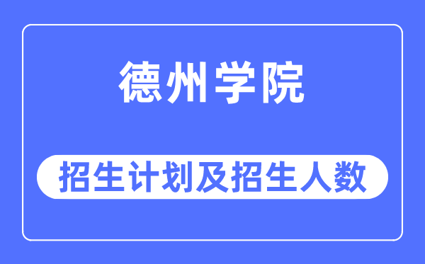 2023年德州学院各省招生计划及各专业招生人数是多少