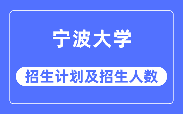 2023年宁波大学各省招生计划及各专业招生人数是多少