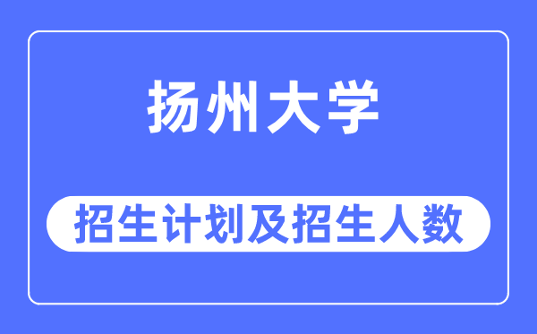 2023年扬州大学各省招生计划及各专业招生人数是多少