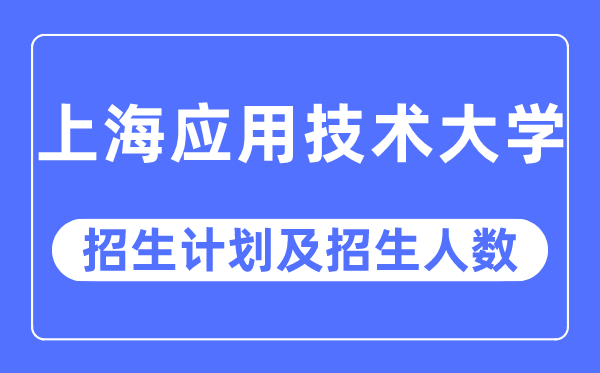 2023年上海应用技术大学各省招生计划及各专业招生人数是多少