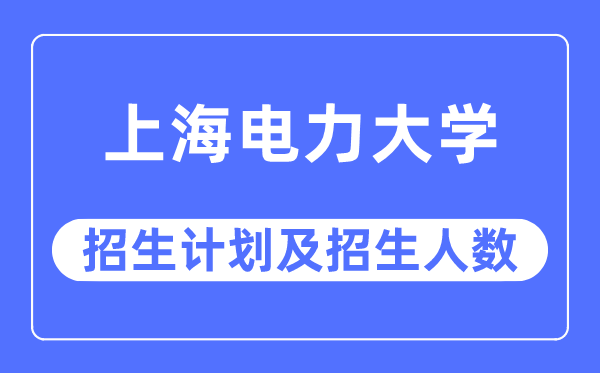 2023年上海电力大学各省招生计划及各专业招生人数是多少