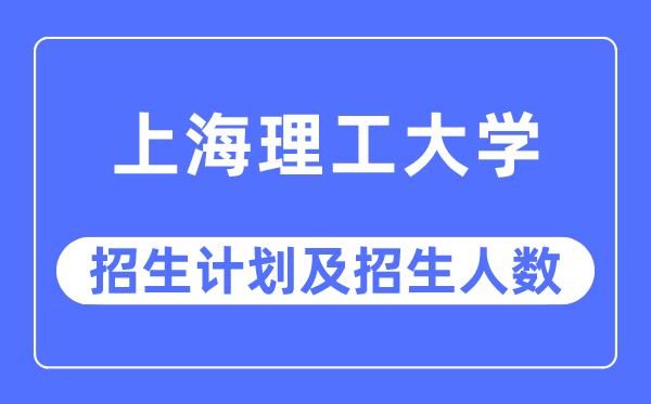 2023年上海理工大学各省招生计划及各专业招生人数是多少