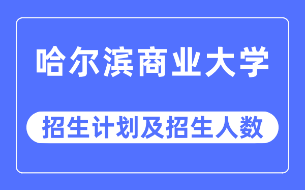 2023年哈尔滨商业大学各省招生计划及各专业招生人数是多少