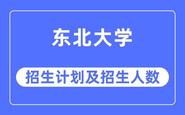 2023年东北大学各省招生计划及各专业招生人数是多少