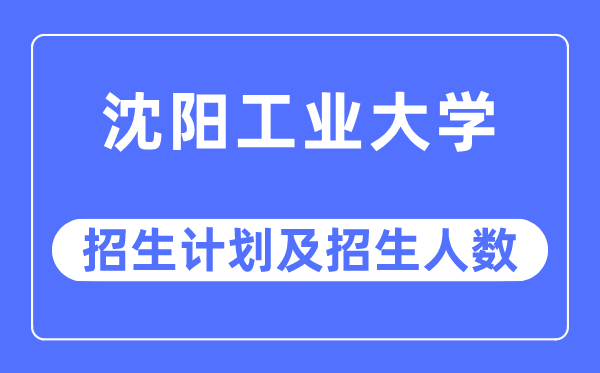 2023年沈阳工业大学各省招生计划及各专业招生人数是多少