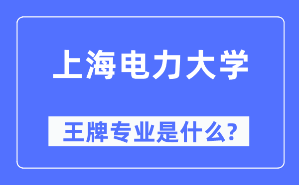 上海电力大学王牌专业是什么,有哪些专业比较好？