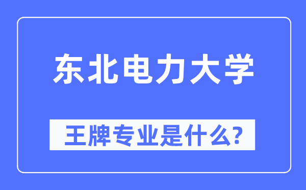 东北电力大学王牌专业是什么,有哪些专业比较好？