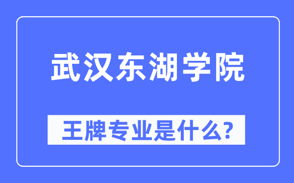 武汉东湖学院王牌专业是什么,有哪些专业比较好？