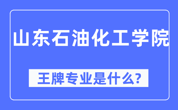 山东石油化工学院王牌专业是什么,有哪些专业比较好？