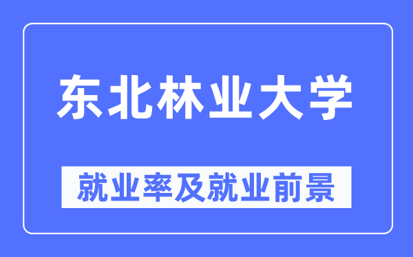 东北林业大学就业率及就业前景怎么样,好就业吗？