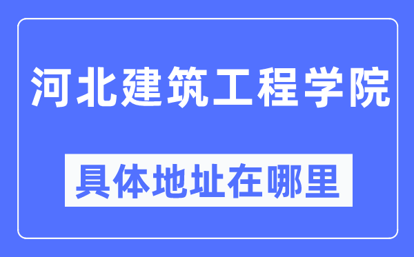 河北建筑工程学院具体地址在哪里,在哪个城市，哪个区？