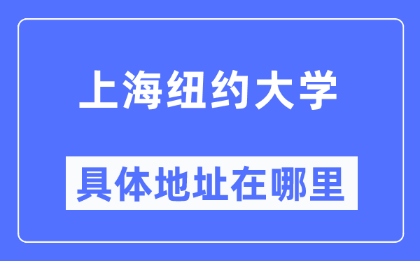 上海纽约大学具体地址在哪里,在上海的哪个区？