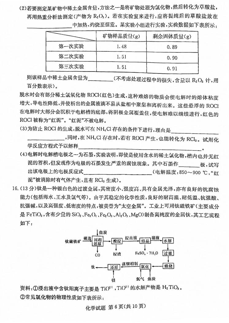 2022年八省联考(T8联考)化学试卷第六页