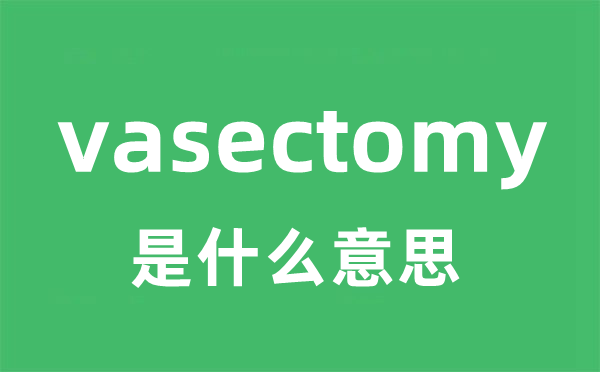 vasectomy是什么意思