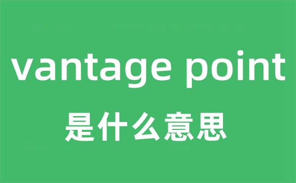 vantage point是什么意思