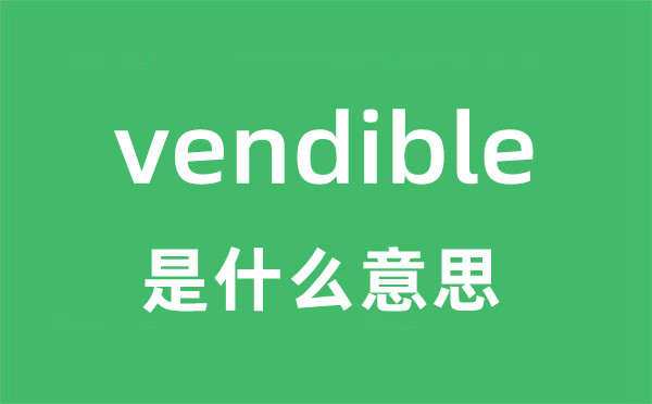 vendible是什么意思