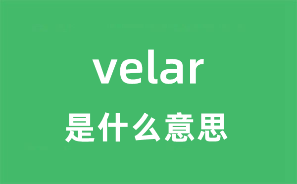 velar是什么意思