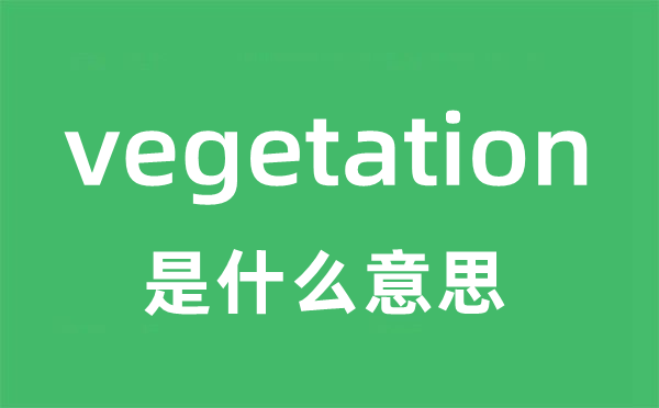 vegetation是什么意思